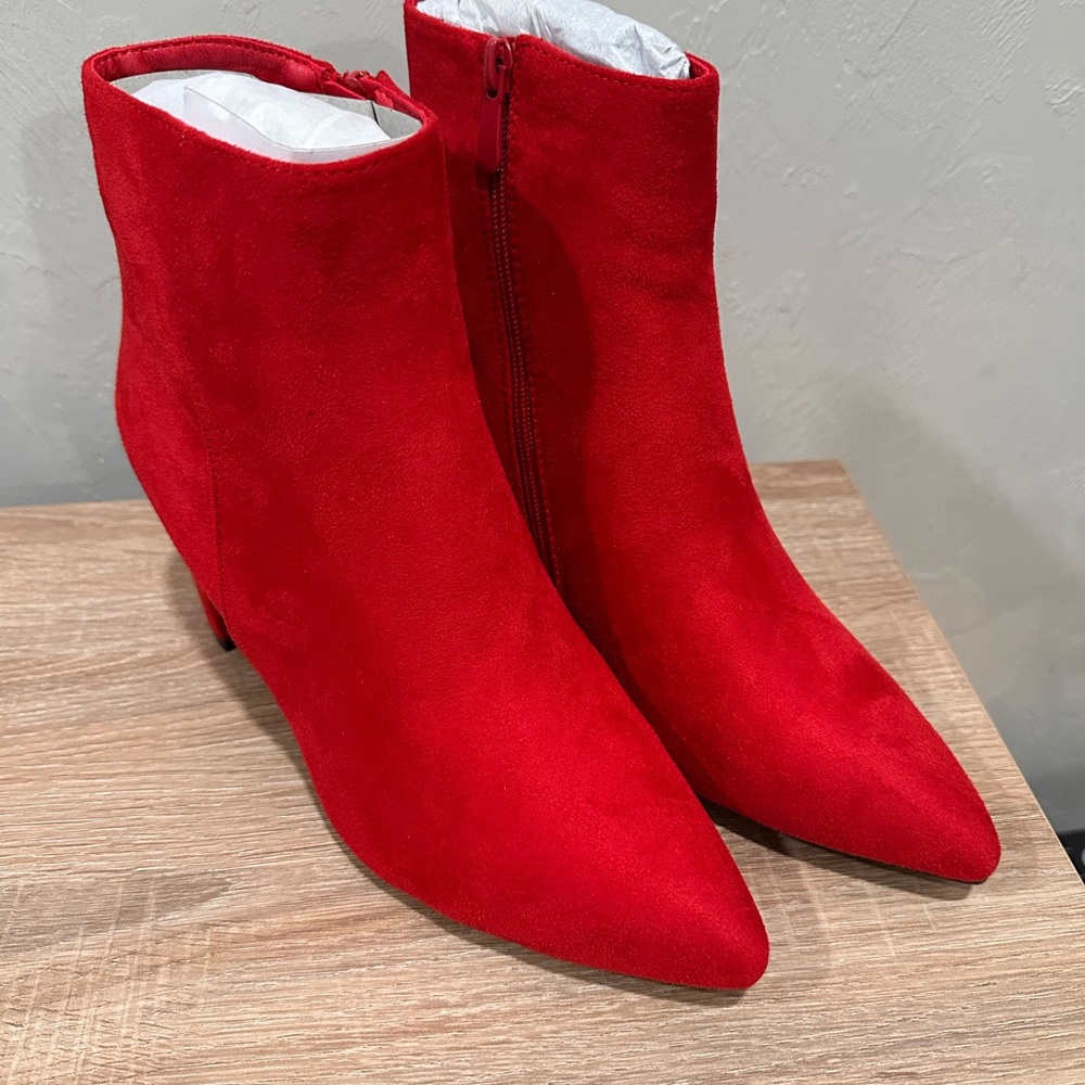 Dream Pairs Vibrant Red Ankle Booties